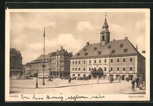 AK Annaberg, Markt mit Rathaus