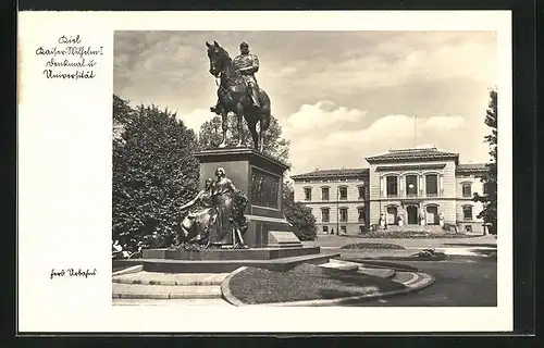 AK Kiel, Kaiser Wilhelm Denkmal und Universität