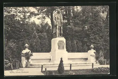 AK Zittau, König Albert-Denkmal