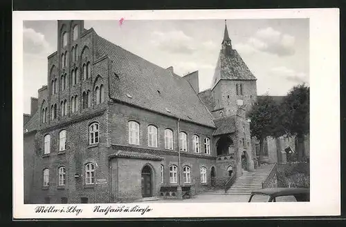 AK Mölln in Lbg., Rathaus und Kirche