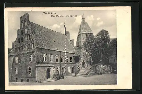 AK Mölln i. L., Rathaus und Kirche