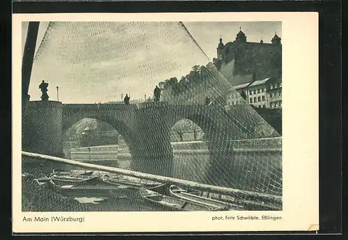 AK Würzburg, Mainbrücke und Feste Marienberg