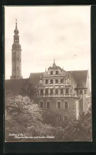 AK Zittau i / Sa., Klosterkirche mit historischem Giebel