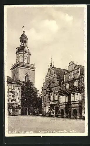 AK Rinteln an der Weser, Kirche mit Rathaus-Ratskeller