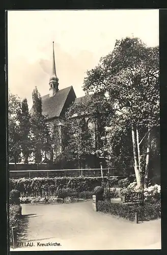 AK Zittau, Blick zur Kreuzkirche