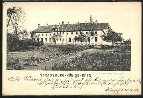 AK Strassburg-Königshofen, Ortspartie mit Gebäudeansicht