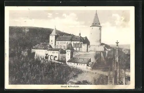 AK Krivoklát, Hrad, Schloss auf dem Hausberg