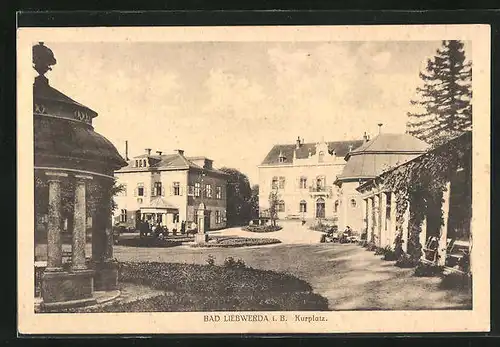 AK Bad Liebwerda / Lazne Libverda, Blick auf den Kurplatz