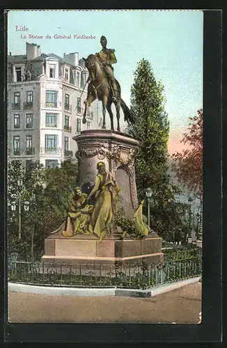 AK Lille, la Statue du Général Faidherbe