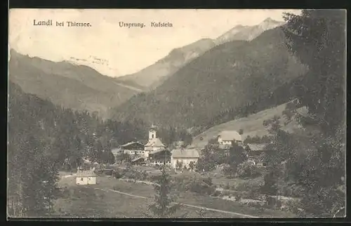 AK Thiersee, Ortspartie im Gebirge