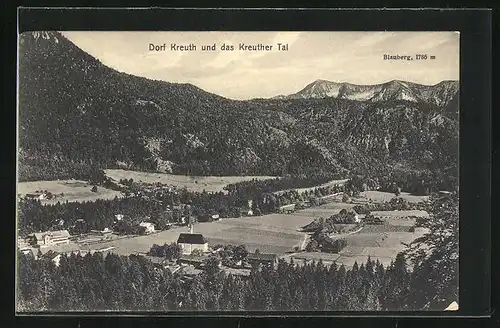 AK Dorf Kreuth, Ortsansicht im Kreuther Tal