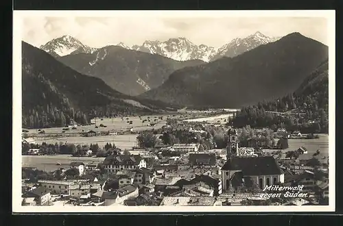 AK Mittenwald, Gesamtansicht gegen Süden