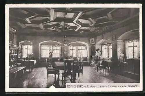 AK Rothenburg o. T., Altdeutsches Zimmer im Spitalgebäude