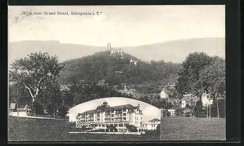 AK Königstein i. T., Blick vom Grand Hotel
