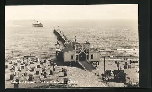AK Zinnowitz, Blick vom Kurhaus zur Seebrücke