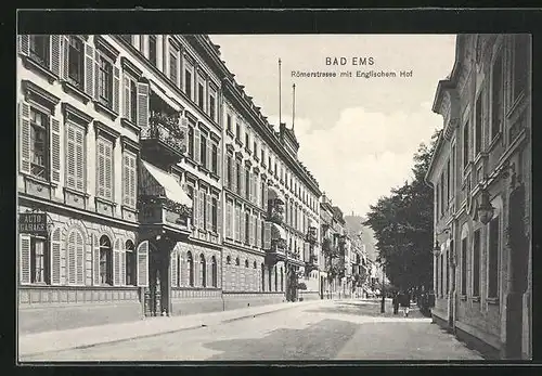 AK Bad Ems, Römerstrasse mit Englischem Hof