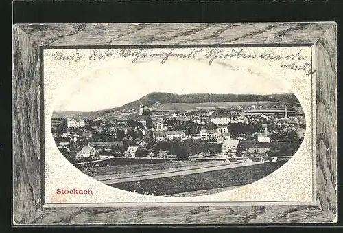Präge-AK Stockach, Panoramablick auf die Ortschaft