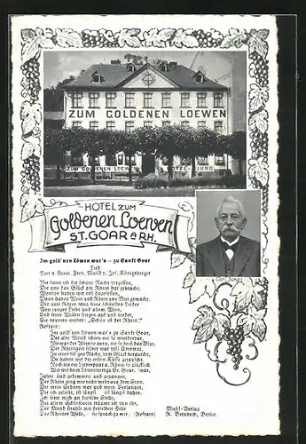 AK St. Goar am Rhein, Hotel zum Goldenen Loewen