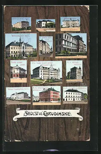 AK Schumberg / Chrudim, Okresni hospodýnská skola, C. k. reálne a vyssi gymnasium, Král. csaká zemská, Skola