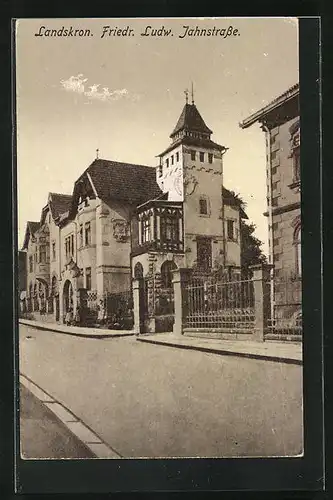 AK Landskron, Friedrich Ludwig Jahnstrasse mit Villen