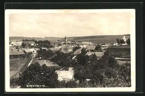 Foto-AK Zeletava, Gesamtansicht der Ortschaft