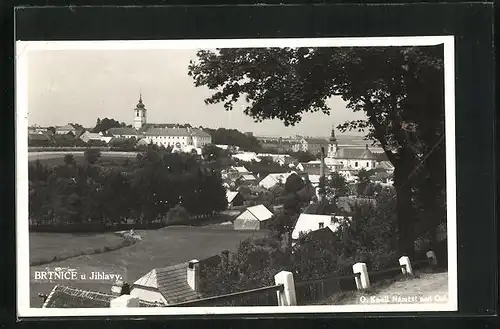 Foto-AK Brtnice u Jihlavy, Blick nach dem Ort