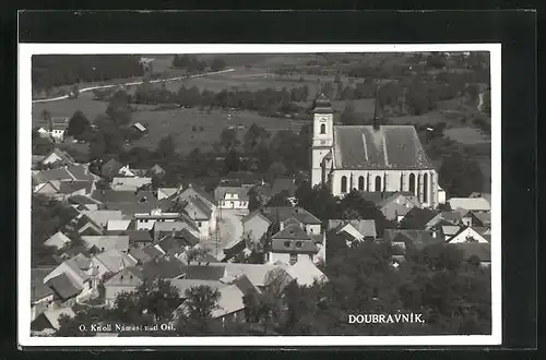AK Doubravnik, Ortsansicht mit Kirche