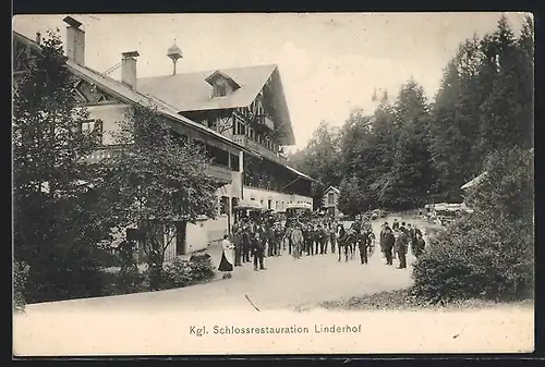 AK Ettal, Kgl. Schlossrestauration Linderhof