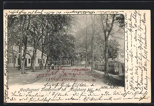 AK Augsburg, Ansicht vom Gasthaus Siebentisch