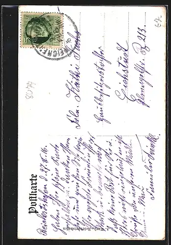 AK Reichertshofen, Strassenpartie mit Kirche