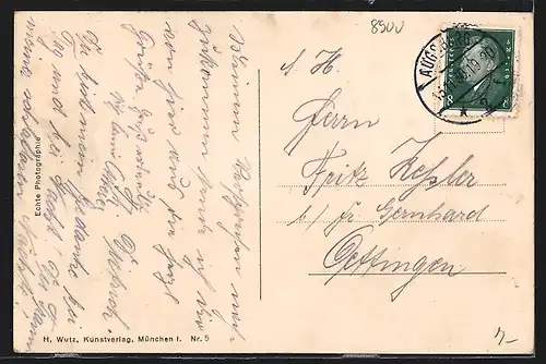 AK Augsburg-Grottenau, Strassenpartie mit Deutschem Haus