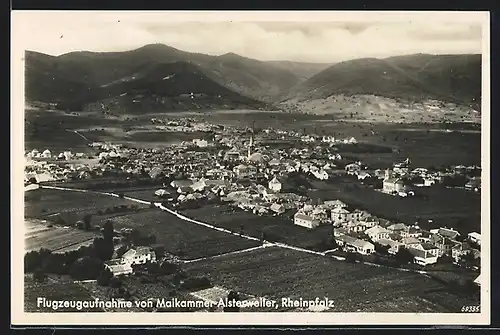 AK Maikammer-Alsterweiler, Gesamtansicht, Fliegeraufnahme