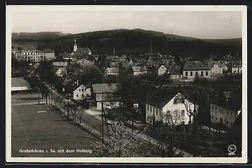 AK Grossschönau i. Sa., Ortstotale mit dem Hutberg