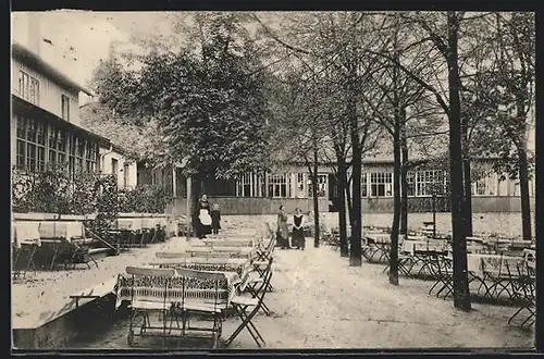 AK Grossschönau, Gasthaus Hutberg, Gartenlokal