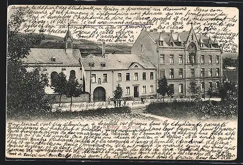 AK Prüm, Kloster mit Strasse und Garten