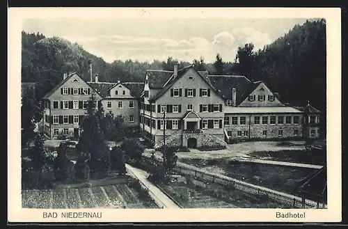 AK Bad Niedernau, Badhotel mit Anlagen aus der Vogelschau