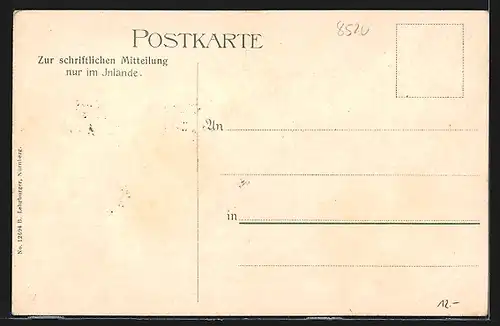 Mondschein-AK Erlangen, Markt und Schlossplatz mit beleuchteten Fenstern