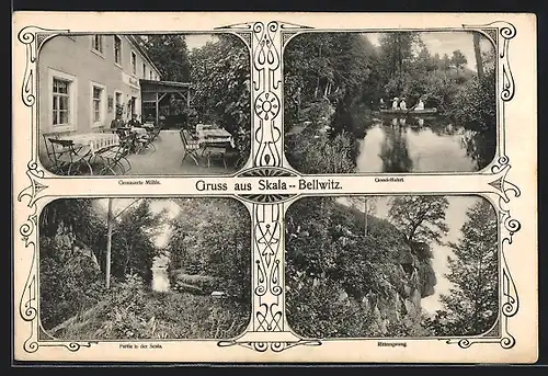 AK Skala-Bellwitz, Hotel Gemauerte Mühle, Rittersprung