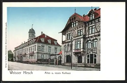 AK Dresden-Weisser Hirsch, Altes und neues Kurhotel in der Bautznerstrasse