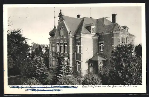 AK Dresden-Bühlau, Gross-Heim des sächs. Staatsbeamten-Vereins, Gesellschaftshaus von der Bautzner Landstrasse aus