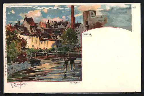 Künstler-AK Raffaele Carloforti: Leipzig, Blick zum Naundörfchen