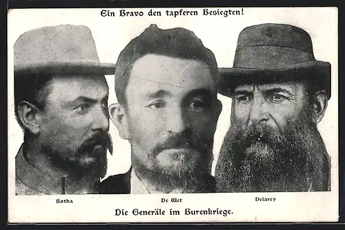 AK Die Generäle der Burenkriege Botha, De Wet, Delarev