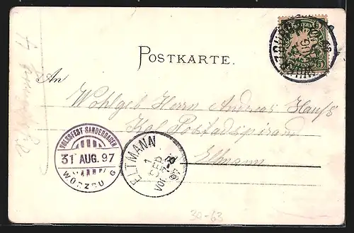 Lithographie Kaisermanöver unter Kaiser Wilhelm II. zu Pferd