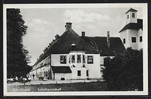 AK Schleissheim, Schlosswirtschaft im Sonnenschein