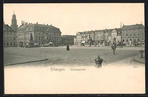 AK Erlangen, Schlossplatz, Geschäft v. Ernst Hoffmann und Söhne