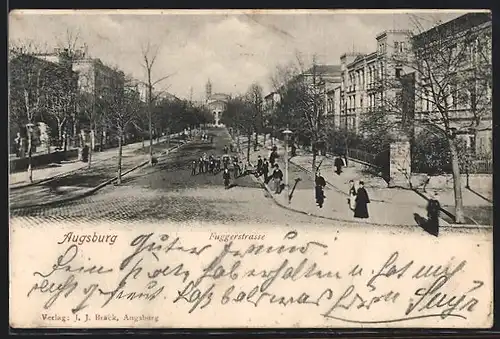 AK Augsburg, Blick in die Fuggerstrasse