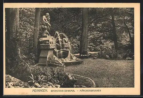 AK Meiningen, Bechstein-Denkmal, Märchenbrunnen