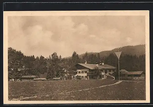 AK Klais, Blick auf das Gasthaus mit Gut Elmau