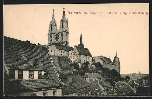 AK Meissen, Schlossberg mit Dom und Kgl. Albrechtsburg