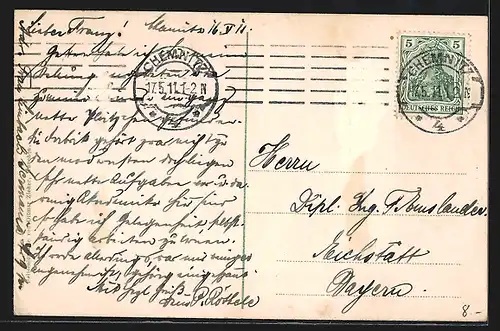 AK Chemnitz, Rathaus mit Denkmal